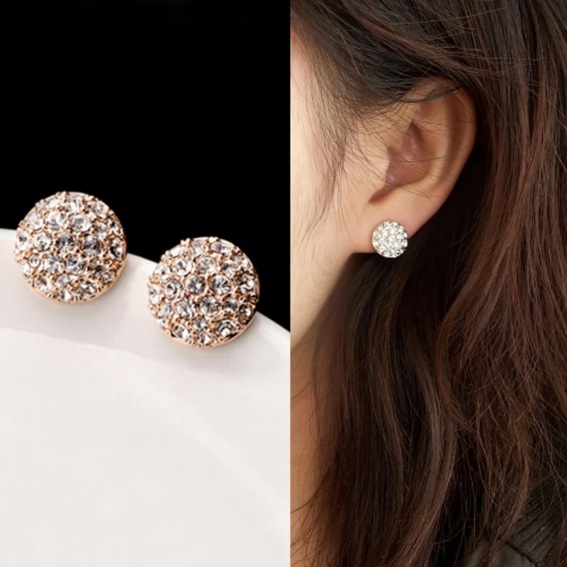 *Luxury round earrings, women's super sparkling crystal earrings without ear holes, ear clips, versatile in the workplace
*Luxury round earrings, women's super sparkling crystal earrings without ear holes, ear clips, versatile in the workplace