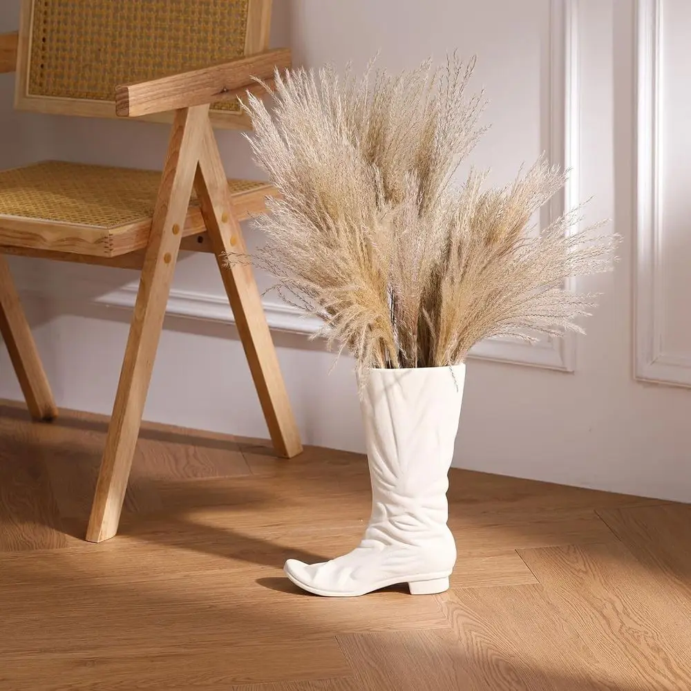 Elegant White Ceramic Boot Vase, Chic Home & Office Decor, Eye-catching Accent Piece
Elegant White Ceramic Boot Vase, Chic Home & Office Decor, Eye-catching Accent Piece