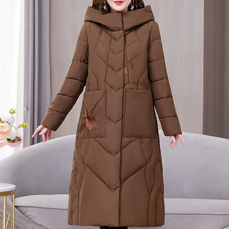 Fashion Woman Long Coat Winter Parkas Hooded 2024 Elegant Loose Thick Warm Lady Jackets Embroidery Overcoats
Fashion Woman Long Coat Winter Parkas Hooded 2024 Elegant Loose Thick Warm Lady Jackets Embroidery Overcoats