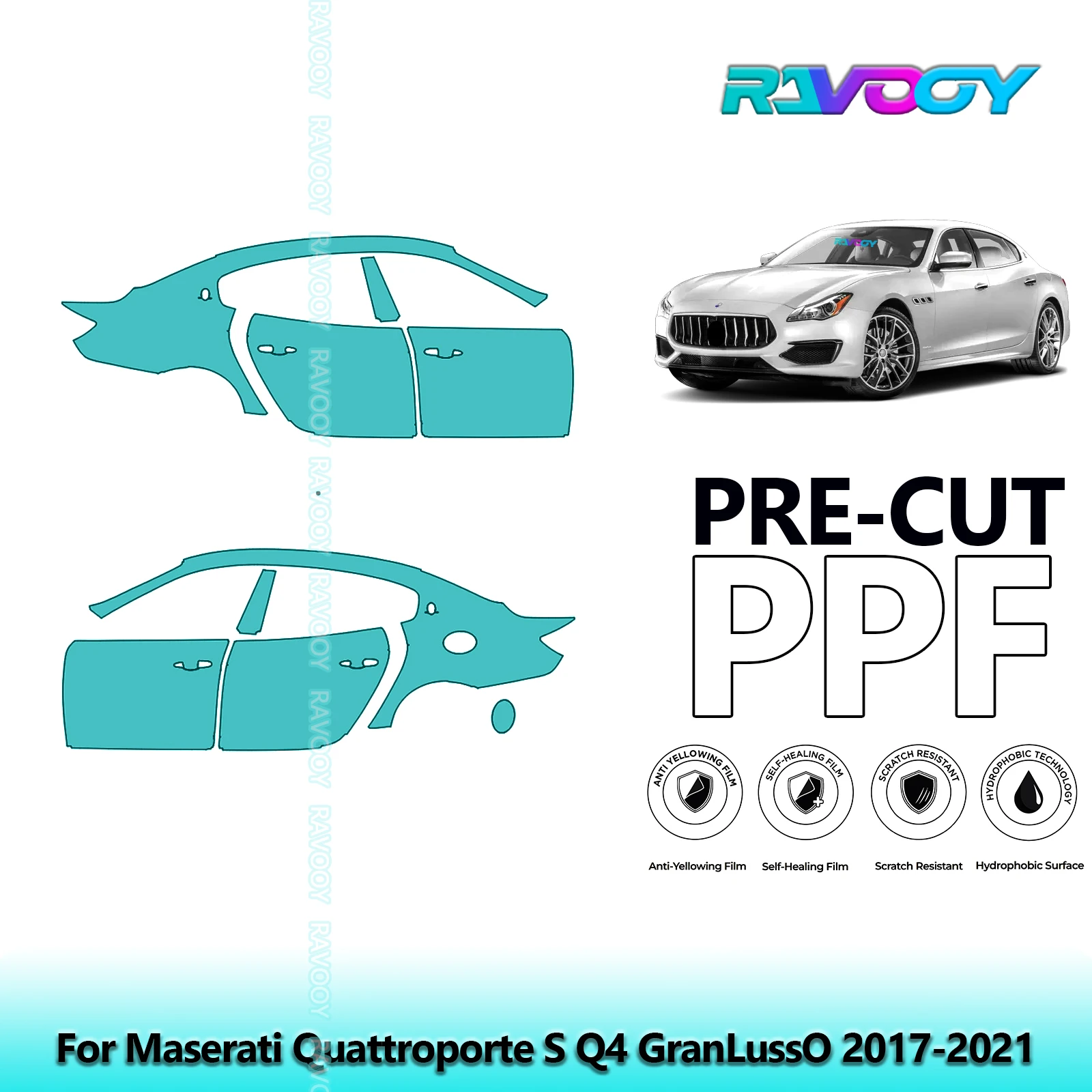 For Maserati Quattroporte S Q4 GranLussO 2017-2021 8.5mil Pre-Cut PPF Door & A/B Pillar Kit TPU Paint Protection Film Set
For Maserati Quattroporte S Q4 GranLussO 2017-2021 8.5mil Pre-Cut PPF Door & A/B Pillar Kit TPU Paint Protection Film Set