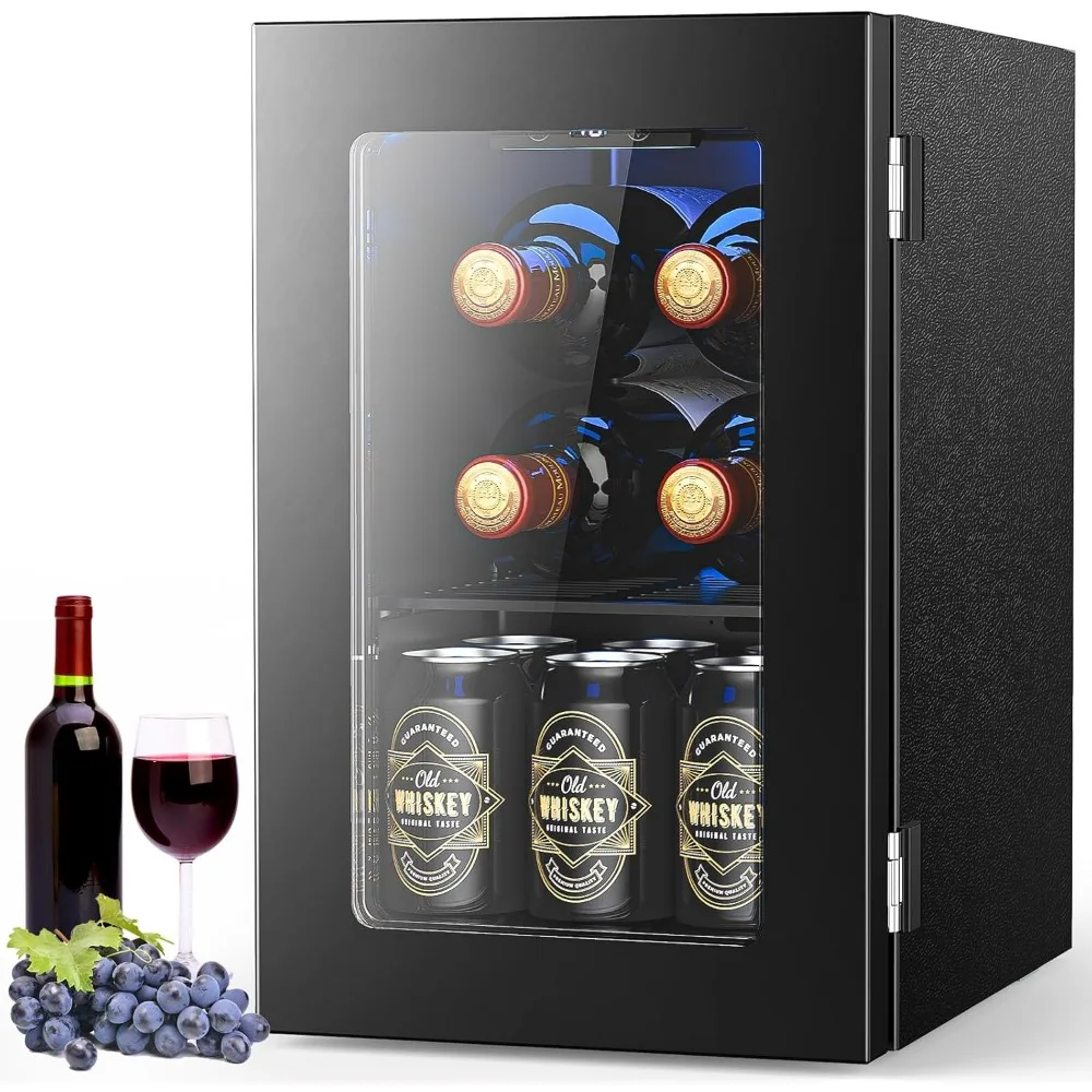 Wine Cooler Refrigerator with Glass Door, Mini Wine Fridge for Red, White and Champagne, Built-in Wine Cellar, 40-61F Digital Te
Wine Cooler Refrigerator with Glass Door, Mini Wine Fridge for Red, White and Champagne, Built-in Wine Cellar, 40-61F Digital Te