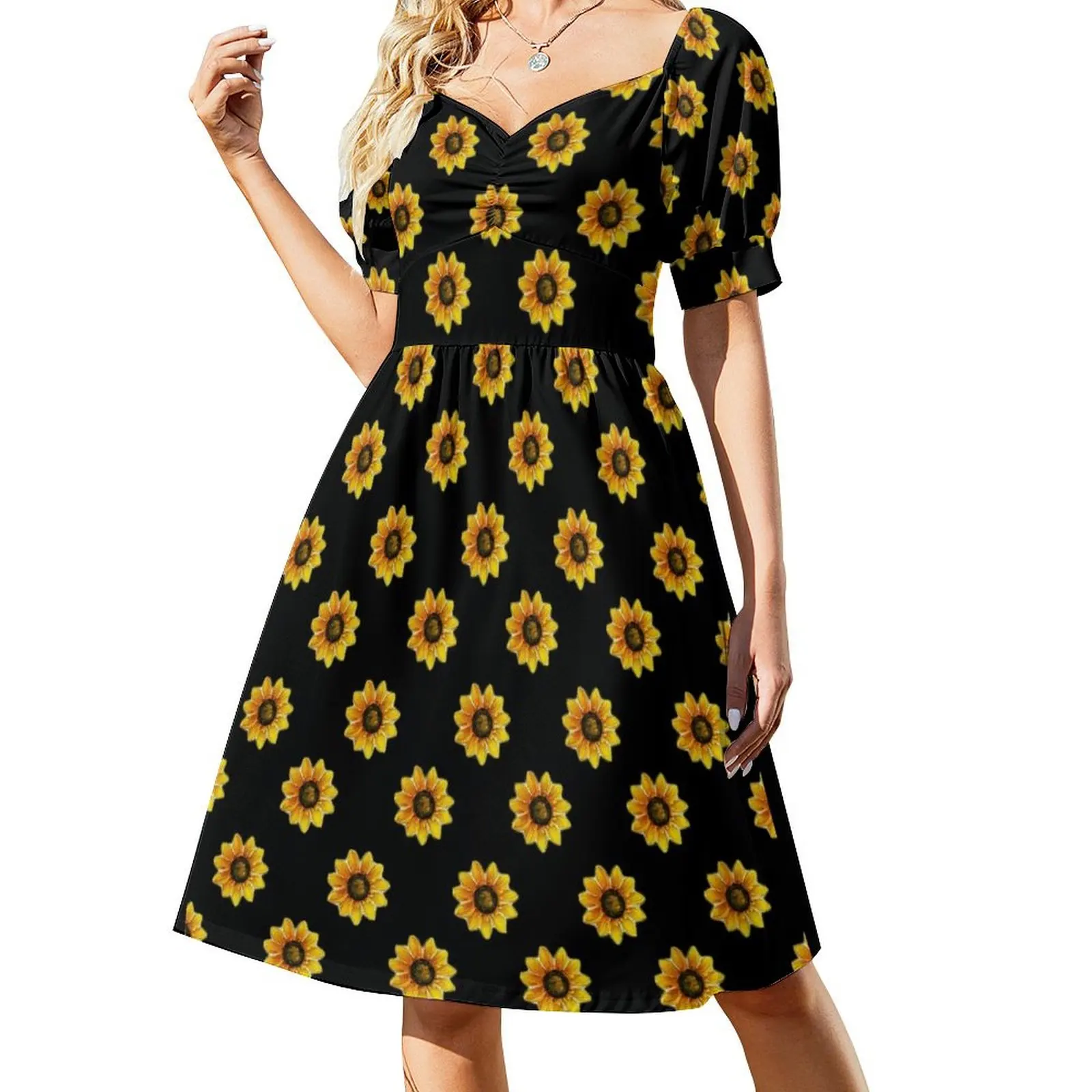 Sunflower- Black Short-Sleeved Dress long sleeve dress chic and elegant woman dress Long birthday for women
Sunflower- Black Short-Sleeved Dress long sleeve dress chic and elegant woman dress Long birthday for women