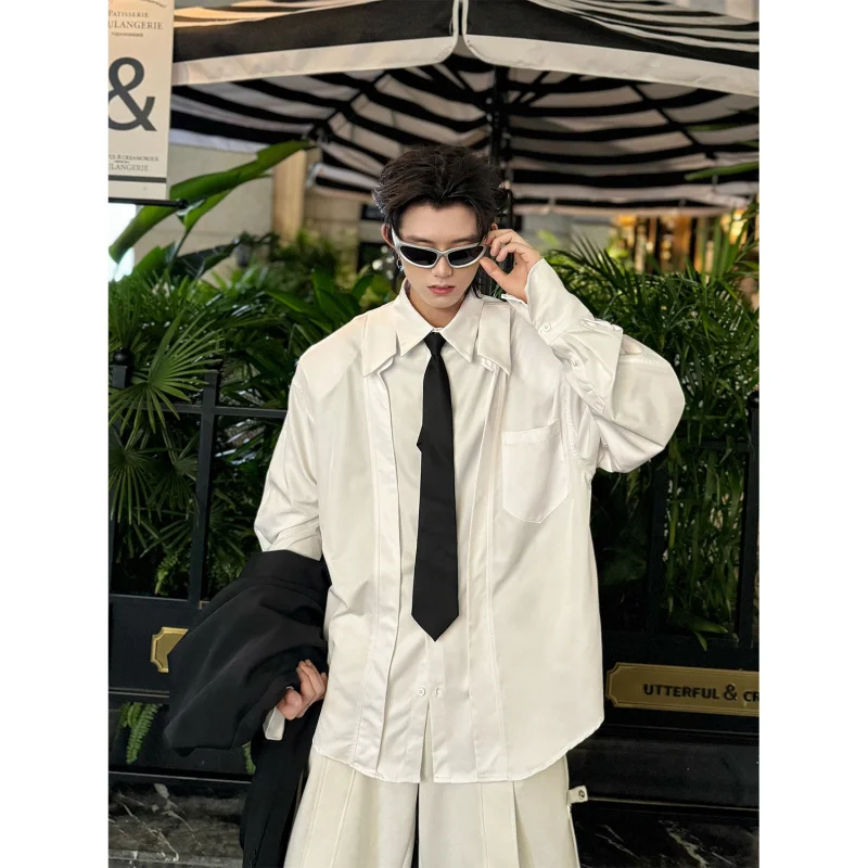 White Padded oulder Men's Casual irt Design Sensation Small ence Tie Trendy Brand Haome Loose Fit Youthful Sle
White Padded oulder Men's Casual irt Design Sensation Small ence Tie Trendy Brand Haome Loose Fit Youthful Sle