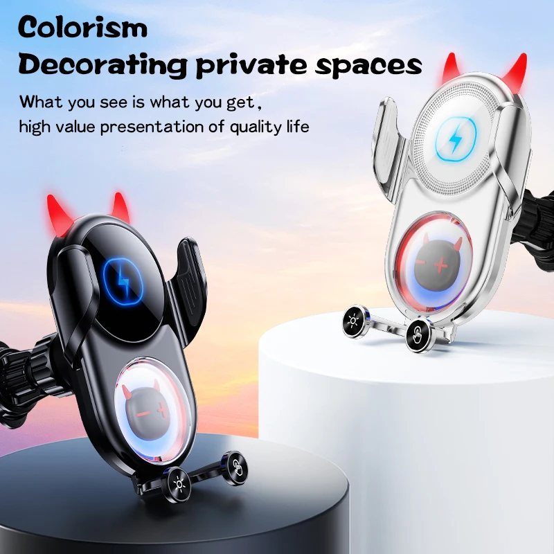 Wireless Charging Phone Mount Devil Rotatable Car Charger Anti-Shaking Funny Phone Stand Decorative Phone Holder For Travel Dail
Wireless Charging Phone Mount Devil Rotatable Car Charger Anti-Shaking Funny Phone Stand Decorative Phone Holder For Travel Dail