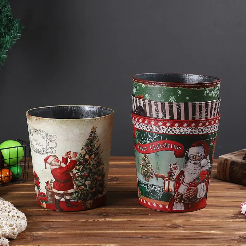 Christmas Themed Leather Storage Bin Christmas Party Decoration Gift Storage Bin Household Circular Uncovered Garbage Bin
Christmas Themed Leather Storage Bin Christmas Party Decoration Gift Storage Bin Household Circular Uncovered Garbage Bin