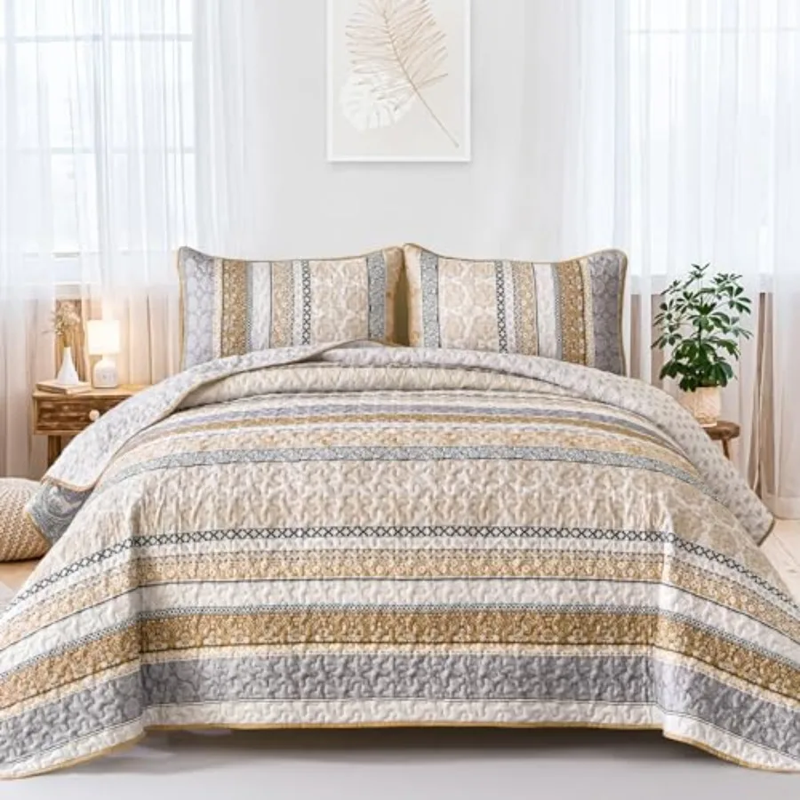Boho Quilt Set Size Bohemian 3 Pieces Fall Quilt Sets Lightweight Bedspread Coverlet Bedding Set for All Season 104"x90
Boho Quilt Set Size Bohemian 3 Pieces Fall Quilt Sets Lightweight Bedspread Coverlet Bedding Set for All Season 104"x90