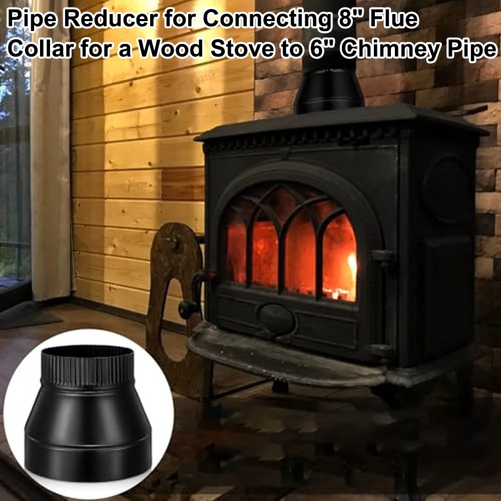 8 To 6 Inch Stove Pipe Reducer - Easy Installation Black Duct Adapter For-Wood Burning Stove Flue Connection Safe-Venting
8 To 6 Inch Stove Pipe Reducer - Easy Installation Black Duct Adapter For-Wood Burning Stove Flue Connection Safe-Venting