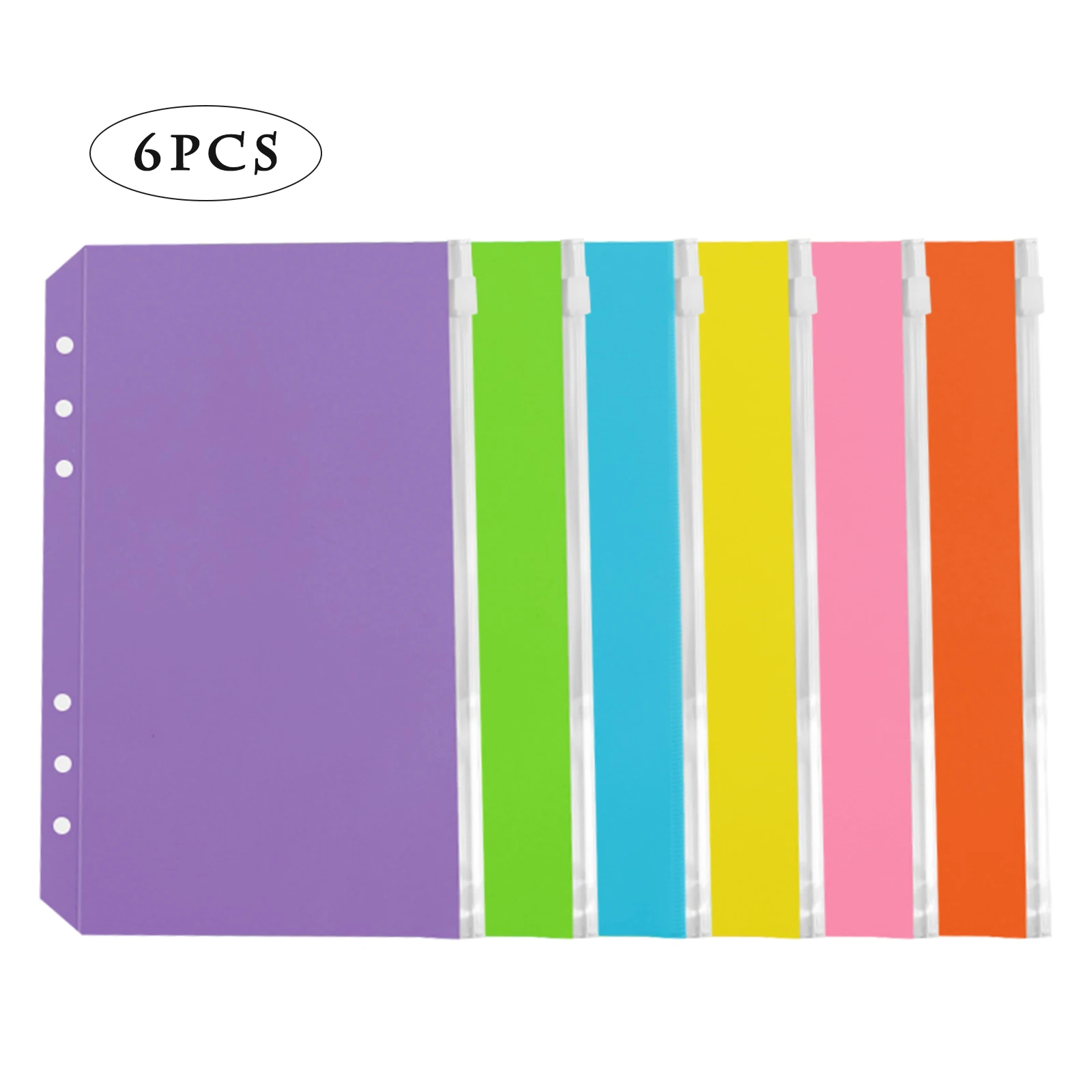 6pcs A6 PVC Budget Binder Colorful 6 Holes Loose Leaf Zipper Bag Waterproof File Bags For Office Documents Accessories
6pcs A6 PVC Budget Binder Colorful 6 Holes Loose Leaf Zipper Bag Waterproof File Bags For Office Documents Accessories