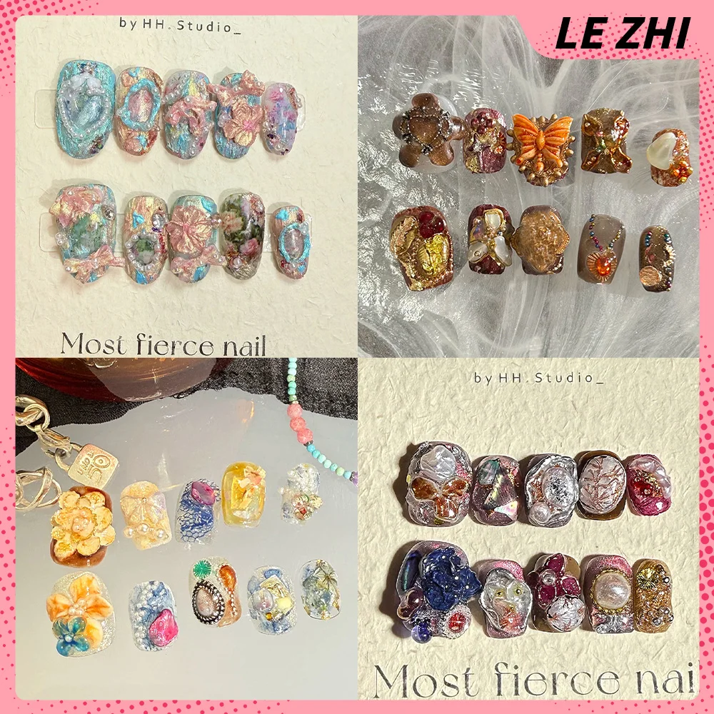 Gentle Cute Colorful Girlish Style Flower Gemstone Short Fake Nail 3D Diamond Pearl Glitter Powder Press-On Nails Party Stickers
Gentle Cute Colorful Girlish Style Flower Gemstone Short Fake Nail 3D Diamond Pearl Glitter Powder Press-On Nails Party Stickers