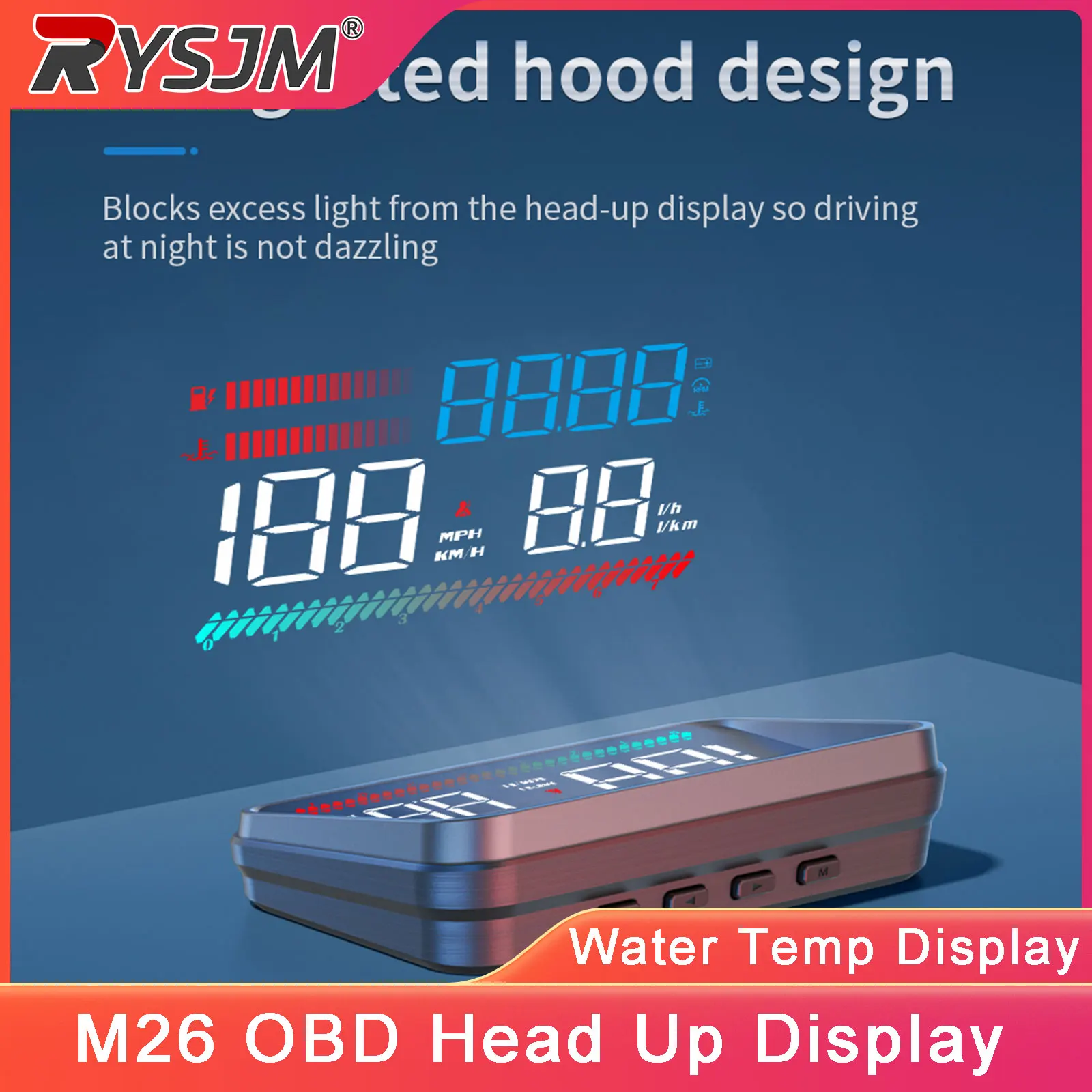M26 Car Speedometer KMH MPH Tachometer Voltage Meter Display Digital OBD2 Water Temp Meter RPM Car OBD HUD OBD2 Head Up Display
M26 Car Speedometer KMH MPH Tachometer Voltage Meter Display Digital OBD2 Water Temp Meter RPM Car OBD HUD OBD2 Head Up Display