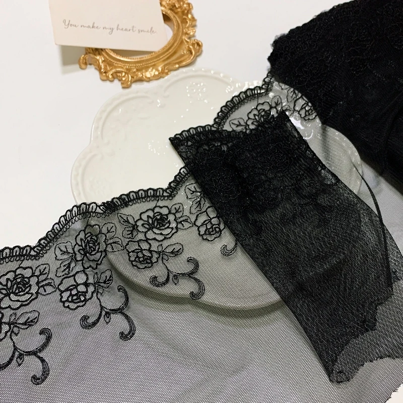 30Yards Embroidery Tulle Ribbon Lace Trim DIY Sexy Doll Sewing Accessories Black Flower Mesh Lace Trimming for Needle Work
30Yards Embroidery Tulle Ribbon Lace Trim DIY Sexy Doll Sewing Accessories Black Flower Mesh Lace Trimming for Needle Work