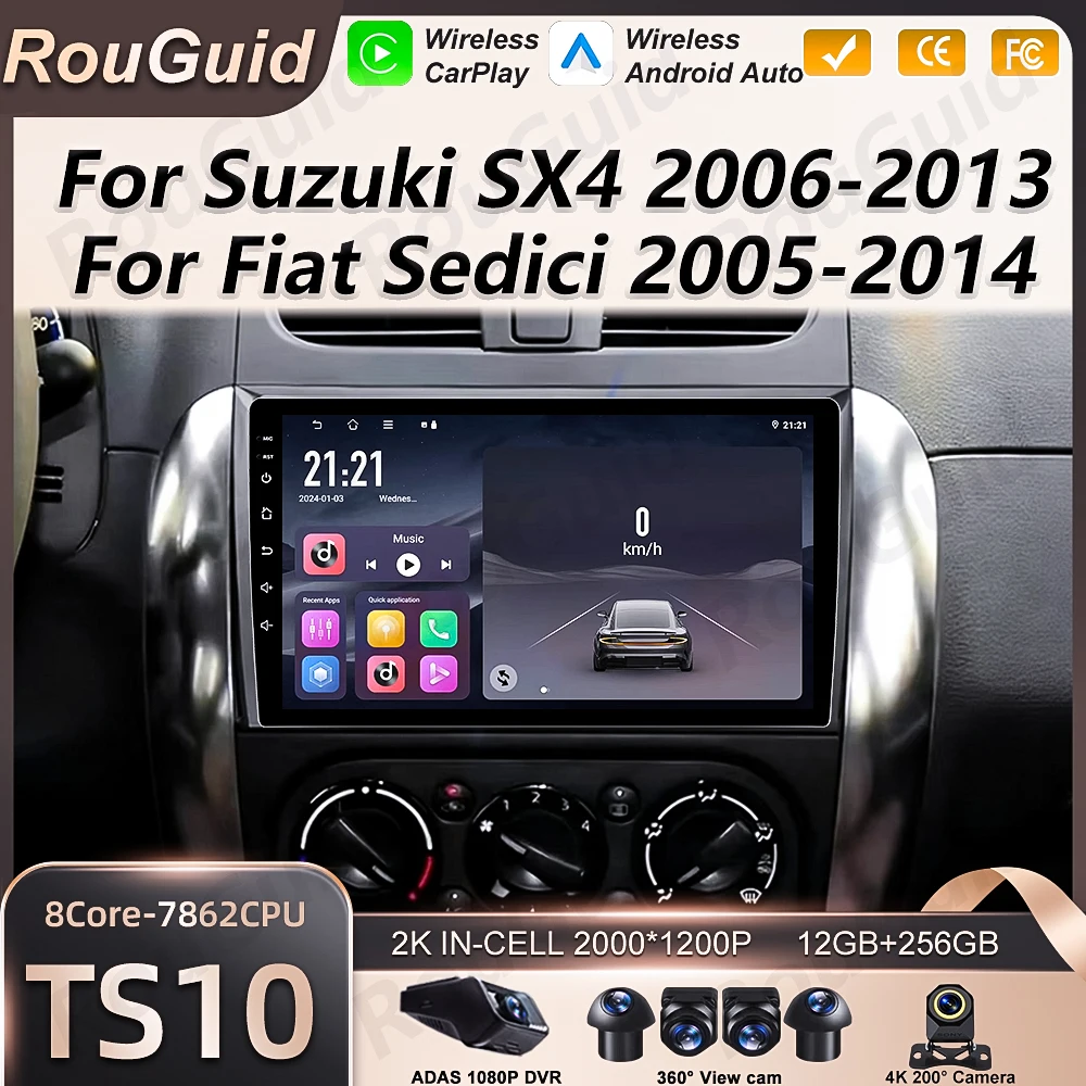 Android16 Car Radio For Suzuki SX4 2006-2013 Fiat Sedici 2005-2014 Multimedia Video Player Navigation 2din Carplay Stereo Audio
Android16 Car Radio For Suzuki SX4 2006-2013 Fiat Sedici 2005-2014 Multimedia Video Player Navigation 2din Carplay Stereo Audio