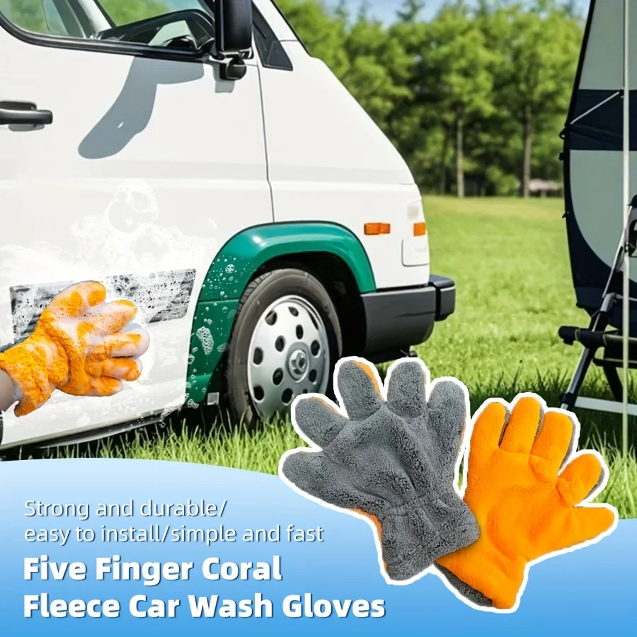 Double-sided coral fleece car cleaning gloves, soft absorbent car wash supplies, five-finger gloves, car cleaning tools
Double-sided coral fleece car cleaning gloves, soft absorbent car wash supplies, five-finger gloves, car cleaning tools