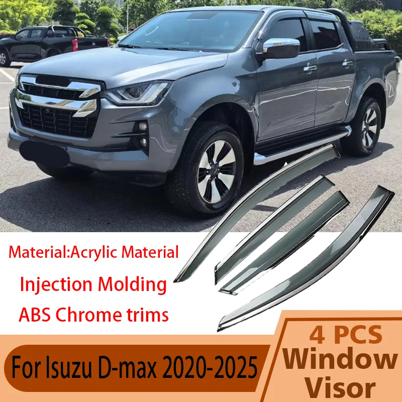 Дефлектор бокового окна автомобиля для Isuzu D-max Dmax 2020-2025, 4 шт., солнцезащитный дефлектор, козырек для двери, окна, боковой ветрозащитный дефлектор, защита от солнца и дождя
Дефлектор бокового окна автомобиля для Isuzu D-max Dmax 2020-2025, 4 шт., солнцезащитный дефлектор, козырек для двери, окна, боковой ветрозащитный дефлектор, защита от солнца и дождя