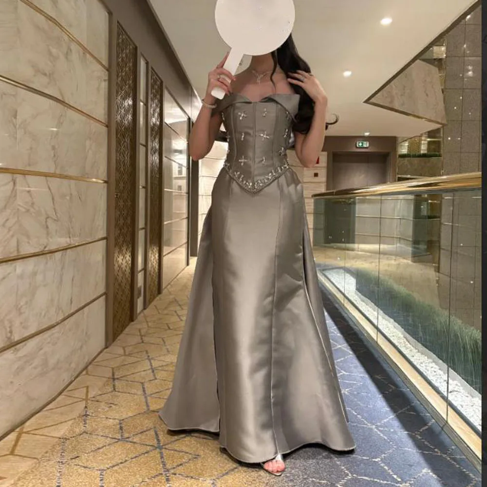 Вечерние платья с корсетом по индивидуальному заказу, с открытыми плечами, с кристаллами русалки فستان سهرة 09.8). Серебряное длинное свадебное платье с корсетом 
Вечерние платья с корсетом по индивидуальному заказу, с открытыми плечами, с кристаллами русалки فستان سهرة 09.8). Серебряное длинное свадебное платье с корсетом