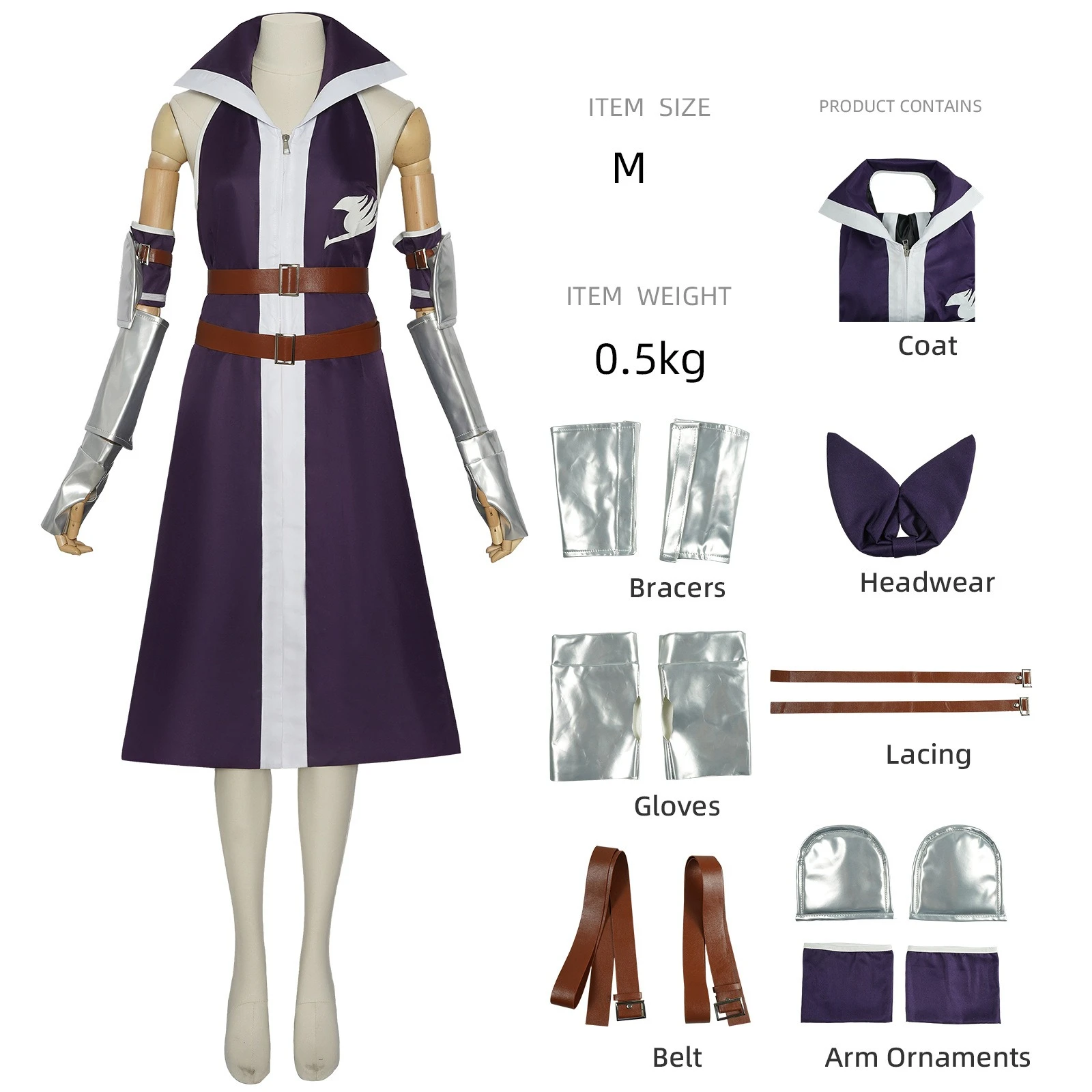 Anime Knight Armor Cosplay Costume Purple Battle Dress Full Set - Fantasy Guild Warrior Roleplay Outfit for Women & Teens
Anime Knight Armor Cosplay Costume Purple Battle Dress Full Set - Fantasy Guild Warrior Roleplay Outfit for Women & Teens
