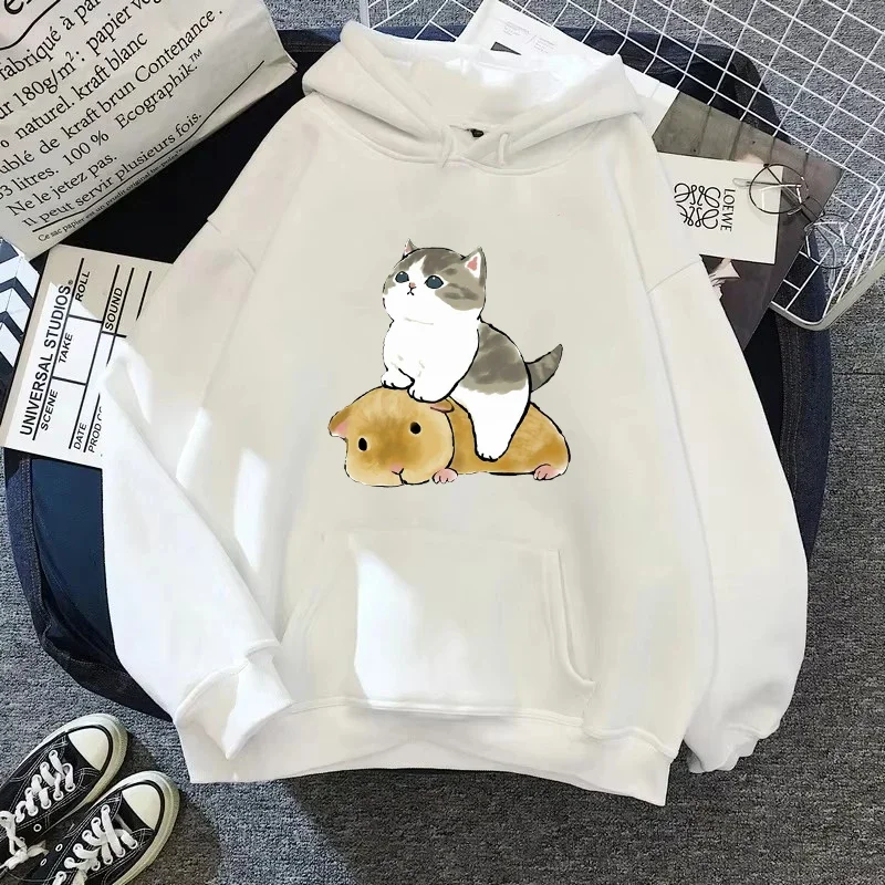 New Spring and Autumn Kawaii Women's Hoodie Cute Cat Pattern Printed White Hoodie Casual Street Wear Women's Cute Style Top
New Spring and Autumn Kawaii Women's Hoodie Cute Cat Pattern Printed White Hoodie Casual Street Wear Women's Cute Style Top