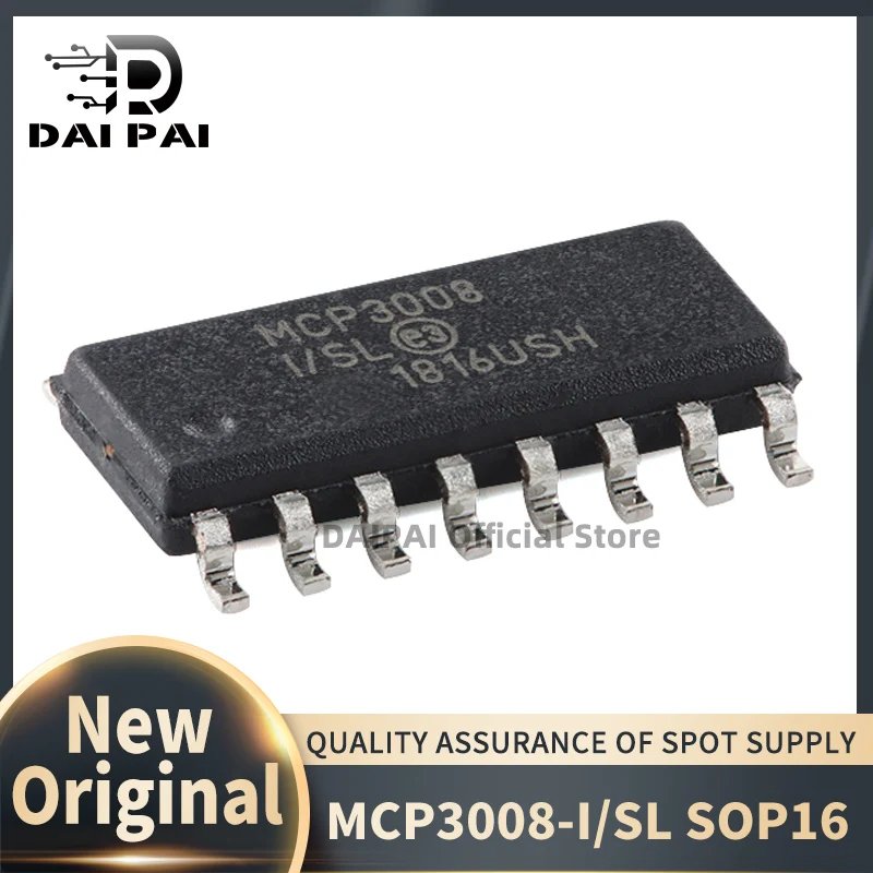 (5 шт.) 100% новый оригинальный набор микросхем MCP3008-I/SL MCP3008I/SL MCP3008 SOP-16
(5 шт.) 100% новый оригинальный набор микросхем MCP3008-I/SL MCP3008I/SL MCP3008 SOP-16
