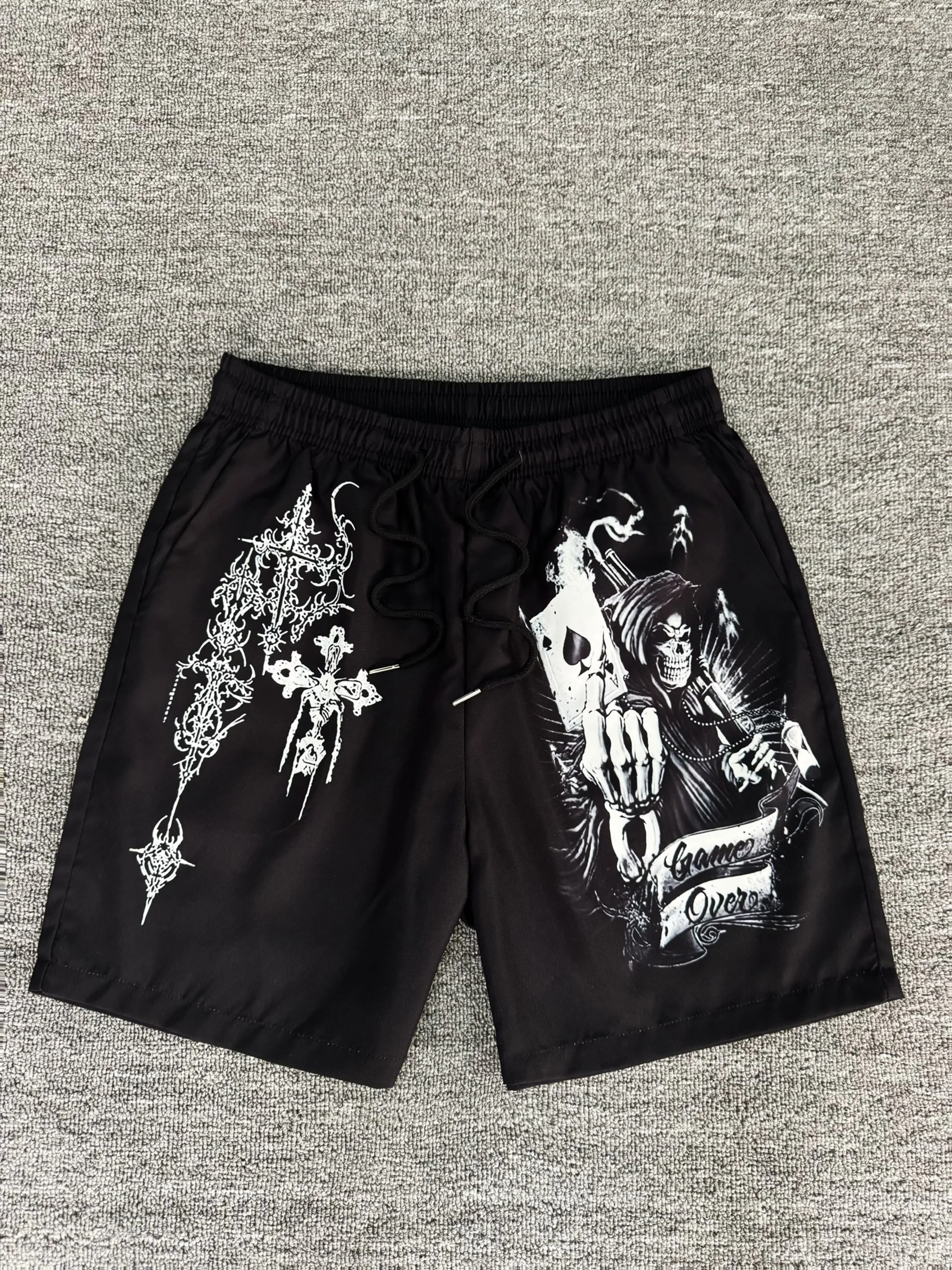 2026 New Black Grim Reaper & Gothic Cross Print Mens Shorts Elastic Waist Running Workout Gym Sports Male Casual Shorts
2026 New Black Grim Reaper & Gothic Cross Print Mens Shorts Elastic Waist Running Workout Gym Sports Male Casual Shorts