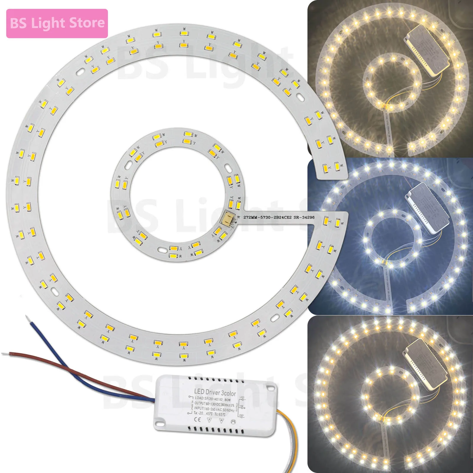 A Set AC220V LED 48W 60W 72W Ceiling Light Panel Replacement Tri color Dimming Candlelight Strip DIY LED Ceiling Light PCB Fan
A Set AC220V LED 48W 60W 72W Ceiling Light Panel Replacement Tri color Dimming Candlelight Strip DIY LED Ceiling Light PCB Fan