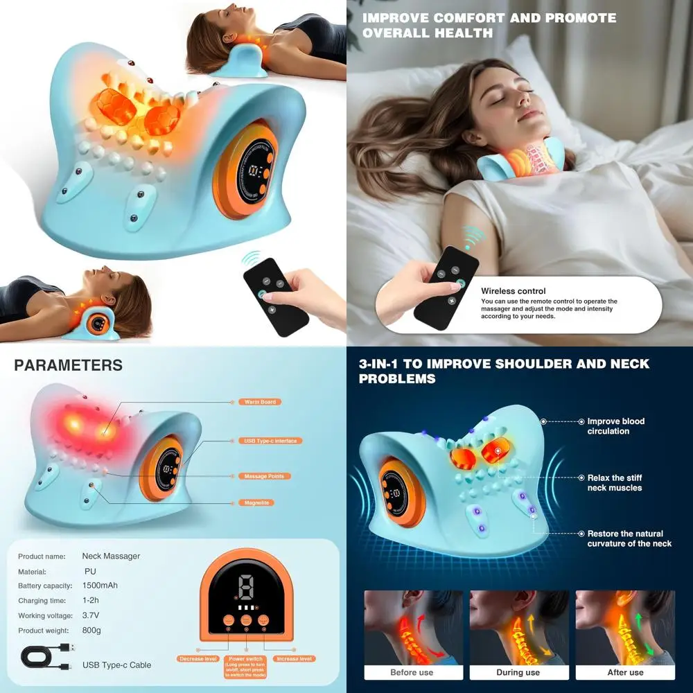 Портативный массажер для плеч и шеи с функцией нагрева, 3 скорости, для снятия боли и расслабления мышц, 26 ° Тракция шейного отдела позвоночника
Портативный массажер для плеч и шеи с функцией нагрева, 3 скорости, для снятия боли и расслабления мышц, 26 ° Тракция шейного отдела позвоночника