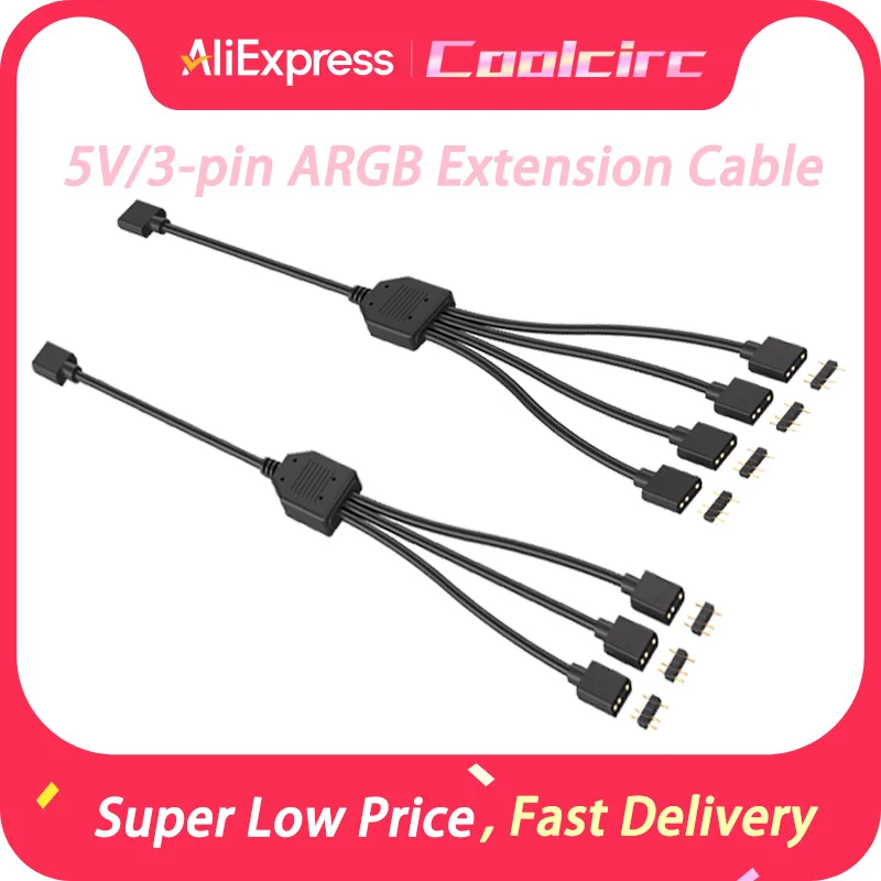 Coolcirc 5V/3-pin ARGB Extension Cable 1 to 3/4 Universal Mainboard ARGB Extension Cable with Adapter Pin For Mainboard DIY
Coolcirc 5V/3-pin ARGB Extension Cable 1 to 3/4 Universal Mainboard ARGB Extension Cable with Adapter Pin For Mainboard DIY