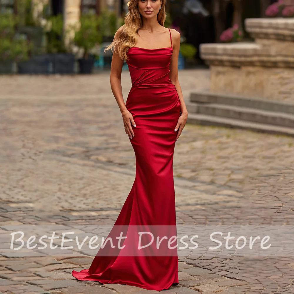 Custom Made Classic Red Spaghetti Straps Pleat Evening Party Dress Open Back Mermaid Sexy Floor Length Prom Club Dress
Custom Made Classic Red Spaghetti Straps Pleat Evening Party Dress Open Back Mermaid Sexy Floor Length Prom Club Dress