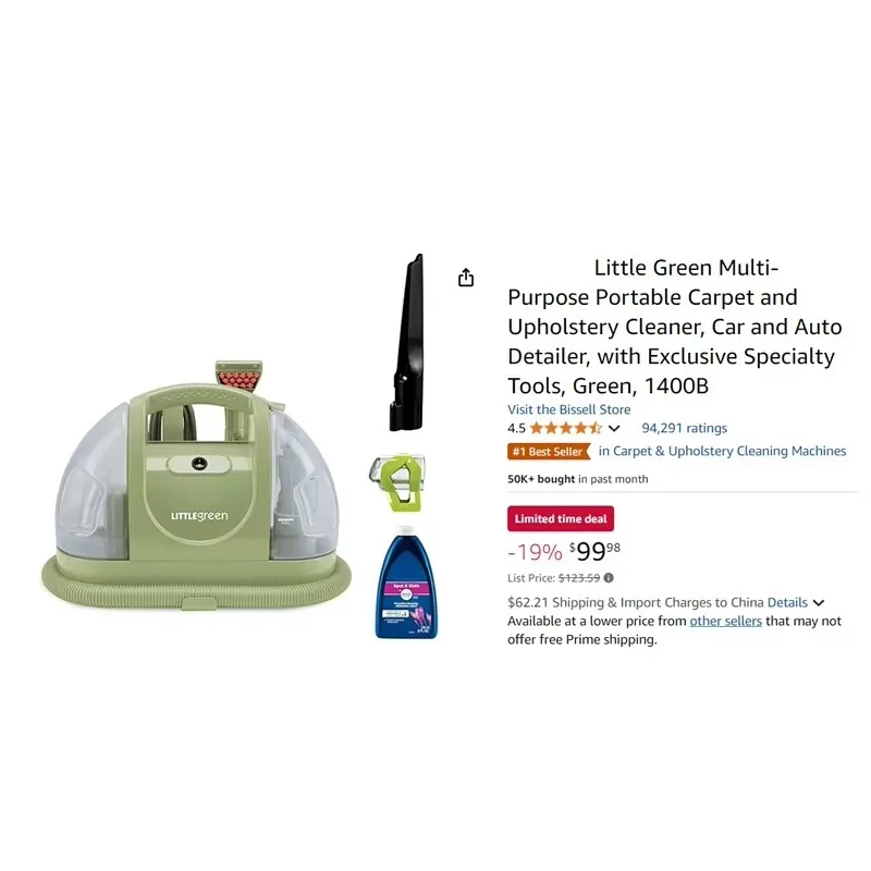 Multipurpose Portable Carpet Upholstery Cleaner Car Interior Stain Cleaning Device
Multipurpose Portable Carpet Upholstery Cleaner Car Interior Stain Cleaning Device