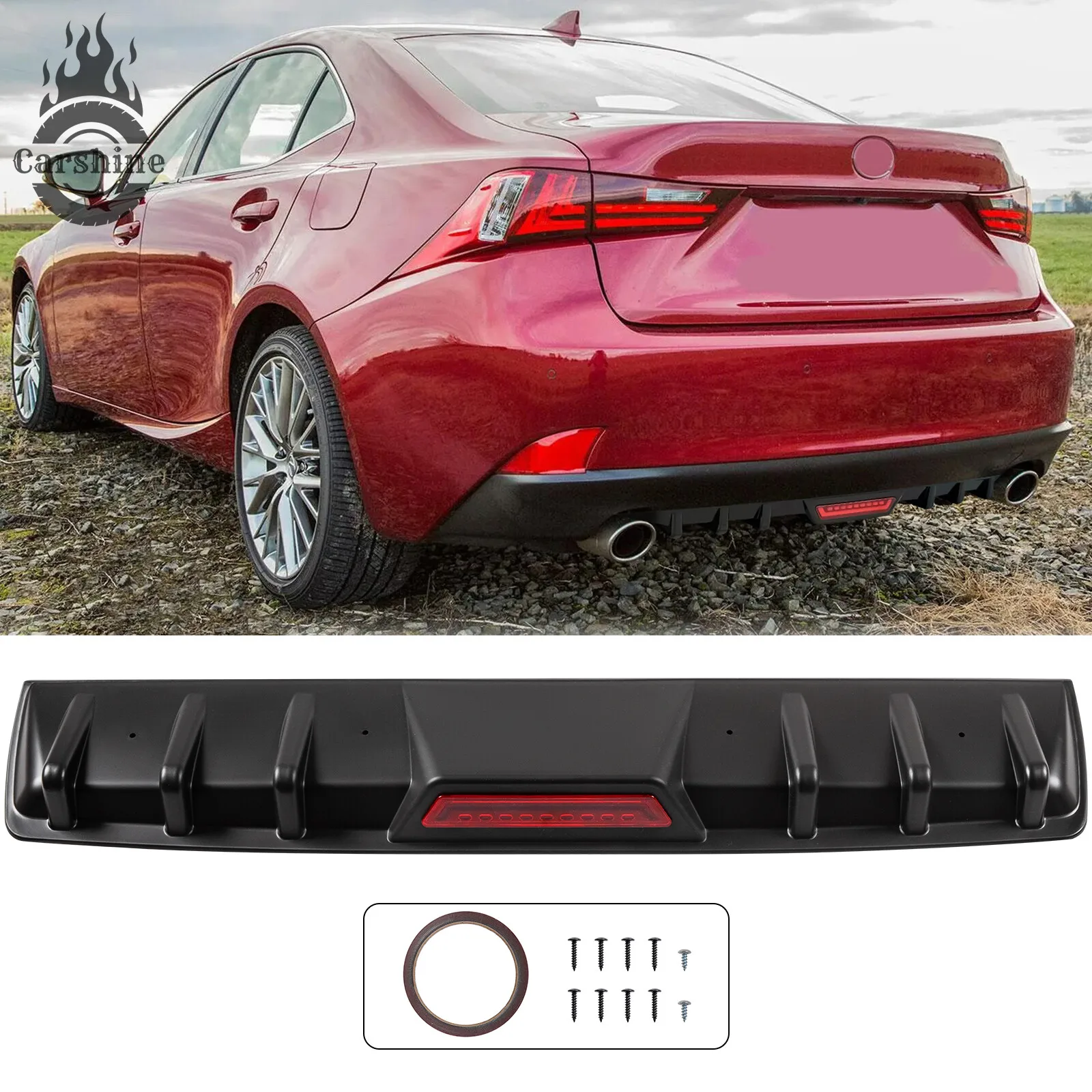For Lexus IS200t IS 250 300 350 F Rear Bumper Diffuser Shark Fins Spoiler Black
For Lexus IS200t IS 250 300 350 F Rear Bumper Diffuser Shark Fins Spoiler Black