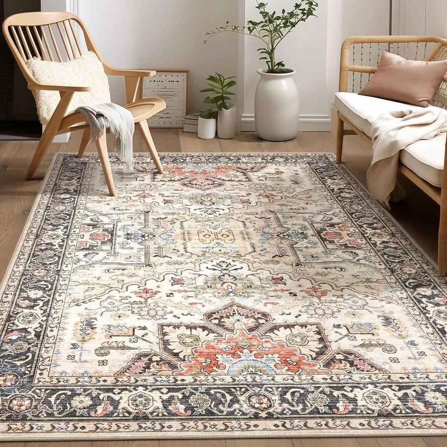 Rug for Living Room 6x9 Soft Machine Washable Oriental Vintage Floral Distressed Large Indoor Floor Carpet for Bedroom Under Din
Rug for Living Room 6x9 Soft Machine Washable Oriental Vintage Floral Distressed Large Indoor Floor Carpet for Bedroom Under Din