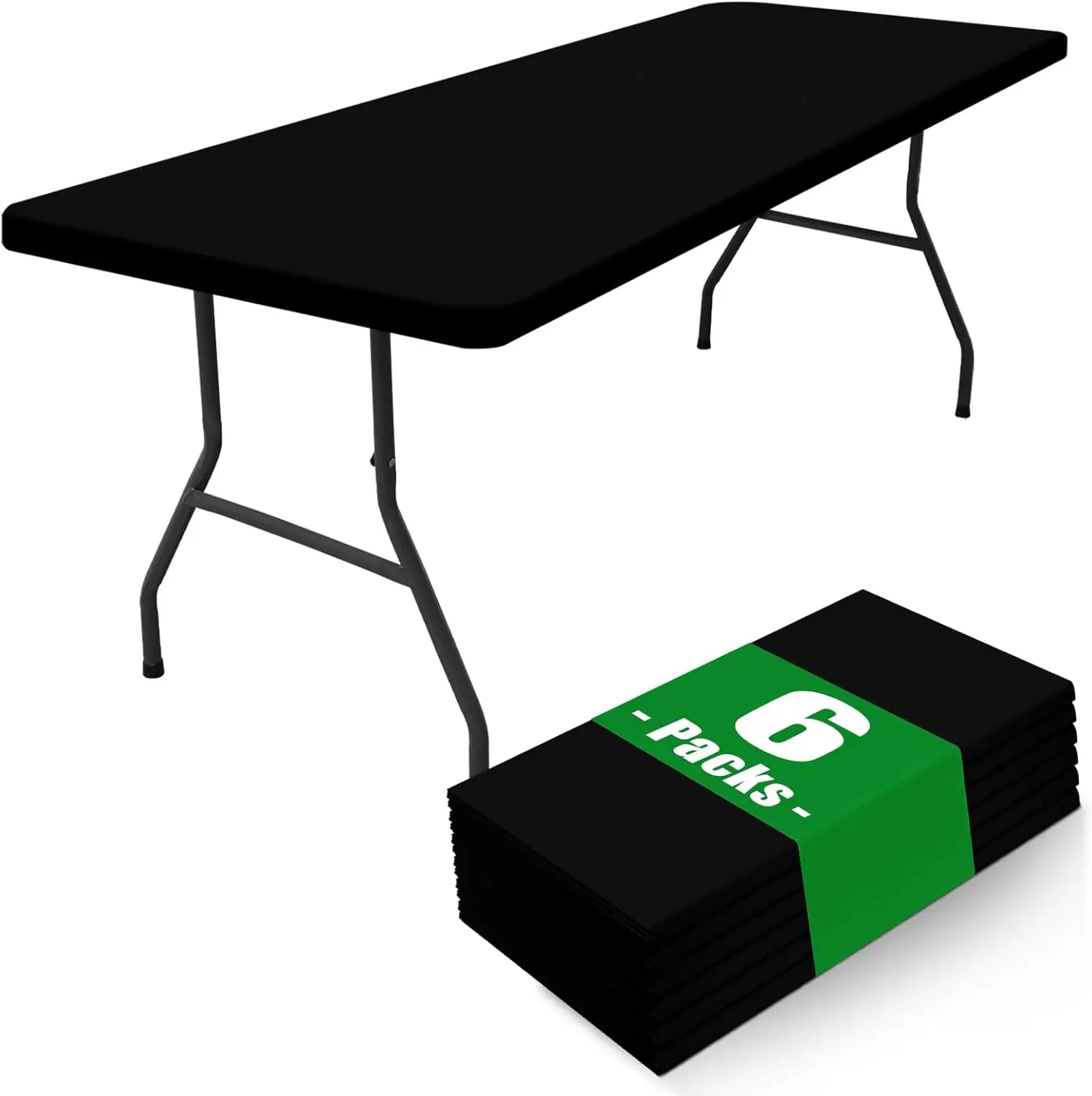 Spandex Fitted Rectangle Tablecloth 6 Pack - Elastic Washable Table Cover for Picnic Camping Banquet Parties, 30"x96" Black
Spandex Fitted Rectangle Tablecloth 6 Pack - Elastic Washable Table Cover for Picnic Camping Banquet Parties, 30"x96" Black