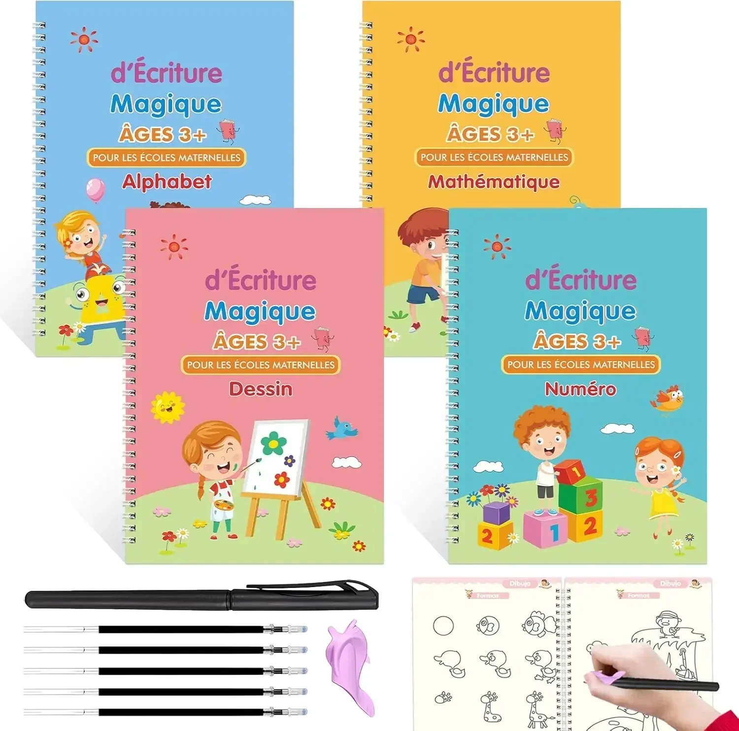 French Magic Practice Copybook Free Pen Preschools Kids Calligraphy Notebook Children Reusable Français Writing Book Ages 3-8
French Magic Practice Copybook Free Pen Preschools Kids Calligraphy Notebook Children Reusable Français Writing Book Ages 3-8