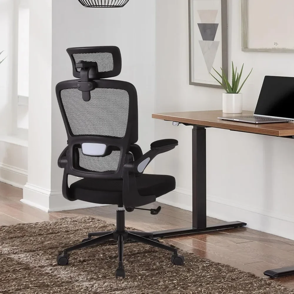 Ergonomic Office Chair, Adjustable Home Computer Desk Chair with Lumbar Support, Headrest, Flip-Up Armrests
Ergonomic Office Chair, Adjustable Home Computer Desk Chair with Lumbar Support, Headrest, Flip-Up Armrests