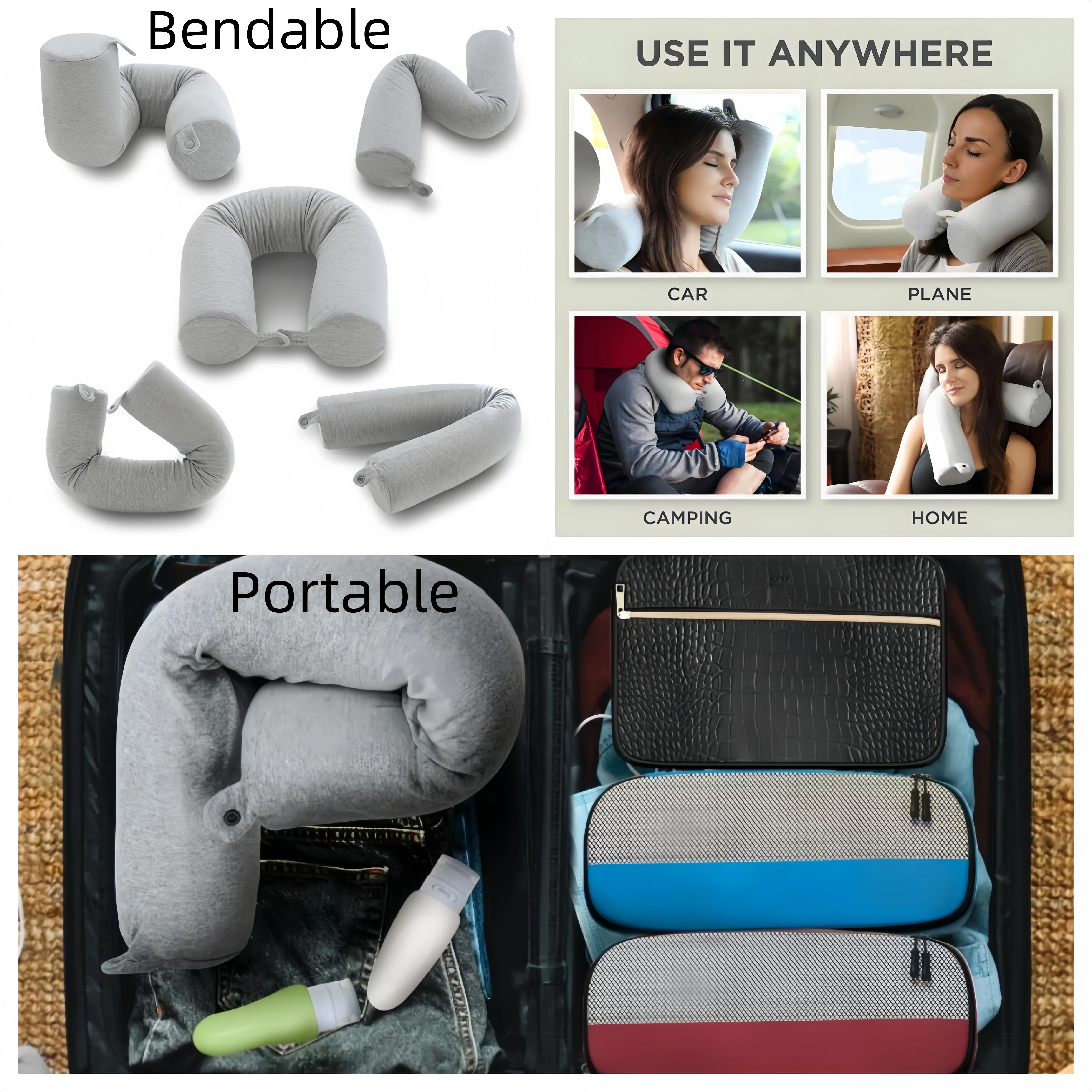 Universal Memory Foam Travel Pillow Adjustable Twist Neck Head Back Leg Support for Car Airplane Train Home Office Sleeping
Universal Memory Foam Travel Pillow Adjustable Twist Neck Head Back Leg Support for Car Airplane Train Home Office Sleeping