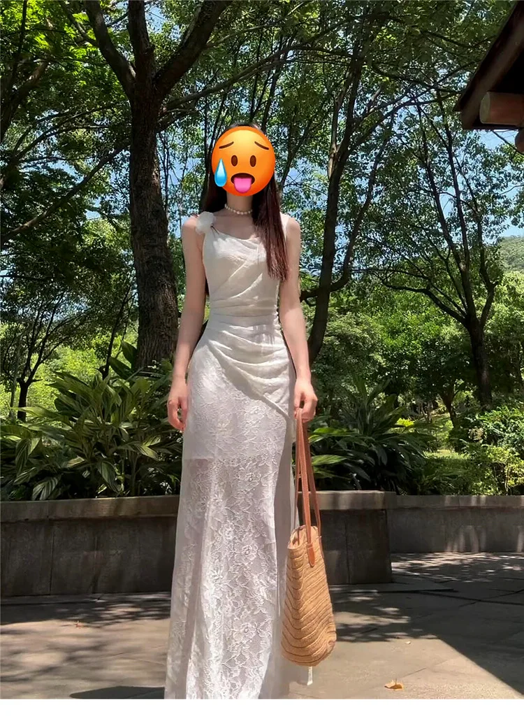 French White Lace Dress - Summer Slim Fit Bodycon Maxi Dress, Elegant Spaghetti Strap Gown
French White Lace Dress - Summer Slim Fit Bodycon Maxi Dress, Elegant Spaghetti Strap Gown