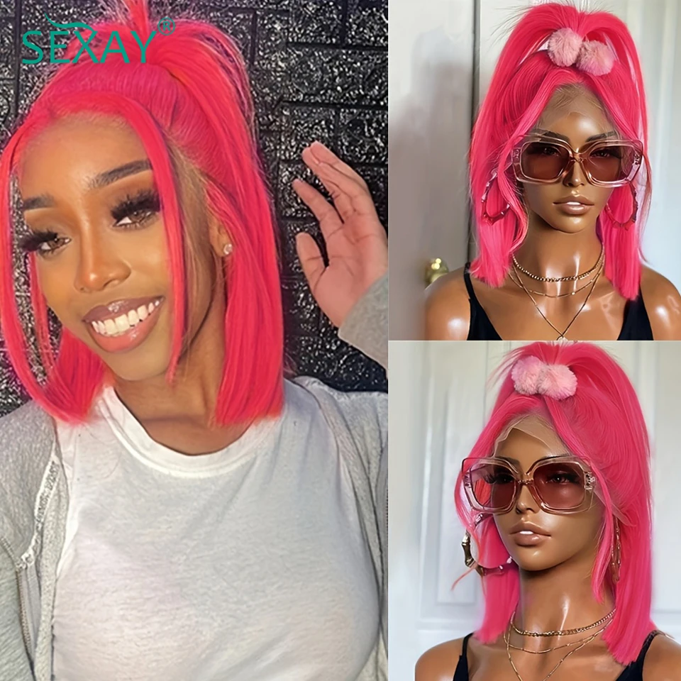 13x4 Pink Human Hair Wigs Pre Plucked Pre Color Hot Pink 180% Lace Front Wigs Bone Straight Blunt Cut Short Bob Human Hair Wigs
13x4 Pink Human Hair Wigs Pre Plucked Pre Color Hot Pink 180% Lace Front Wigs Bone Straight Blunt Cut Short Bob Human Hair Wigs