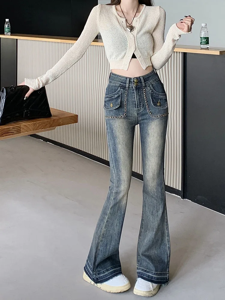 Vintage Slim High Waist Flare Jeans Woman Lady Autumn Winter New Blue Denim Pants Women Jeans Pockets
Vintage Slim High Waist Flare Jeans Woman Lady Autumn Winter New Blue Denim Pants Women Jeans Pockets