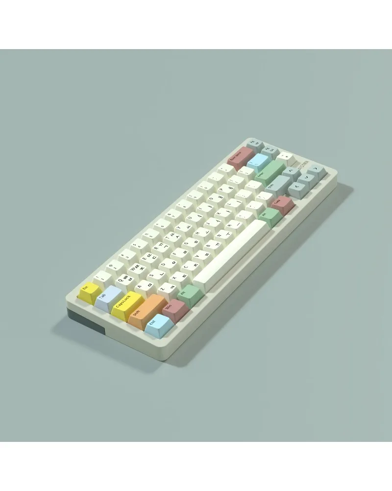Retro Canvas Korean Pattern Keycaps 123 Keys Small Full Set Sublimation Mechanical Keyboard Replacement Caps