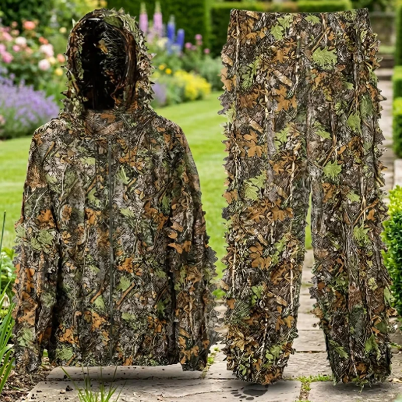 3D Leafy Ghillie Suit Woodland Camouflage Hunting Suit for Airsoft Wildlife Photography
3D Leafy Ghillie Suit Woodland Camouflage Hunting Suit for Airsoft Wildlife Photography