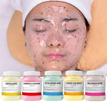 350g Hydrating 24K Gold Soft Mask Powder Rose Petal Crystal Jelly Mask Powder Skin Care Dropshipping