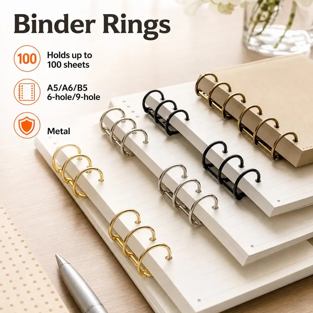 3-Ring Metal Loose Leaf Binder Rings DIY Scrapbook Album Clips Craft Notebook Journal Travel Diary Stationery Accessories
3-Ring Metal Loose Leaf Binder Rings DIY Scrapbook Album Clips Craft Notebook Journal Travel Diary Stationery Accessories