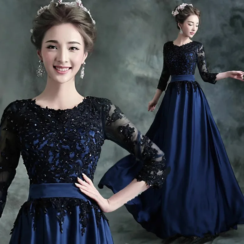 Blue Bride Wedding Dress 2025 New Summer Annual Performance Host Party Long Style European and American Evening Dress for Women
Blue Bride Wedding Dress 2025 New Summer Annual Performance Host Party Long Style European and American Evening Dress for Women