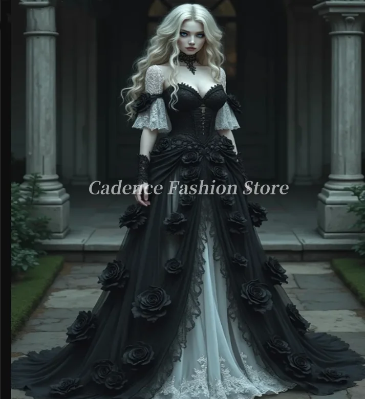 Black and White Gothic Wedding Dresses Victorian Vampire Faerie Country Wedding Dresses Rose Bridal Gowns Prom DressesCustomized
Black and White Gothic Wedding Dresses Victorian Vampire Faerie Country Wedding Dresses Rose Bridal Gowns Prom DressesCustomized