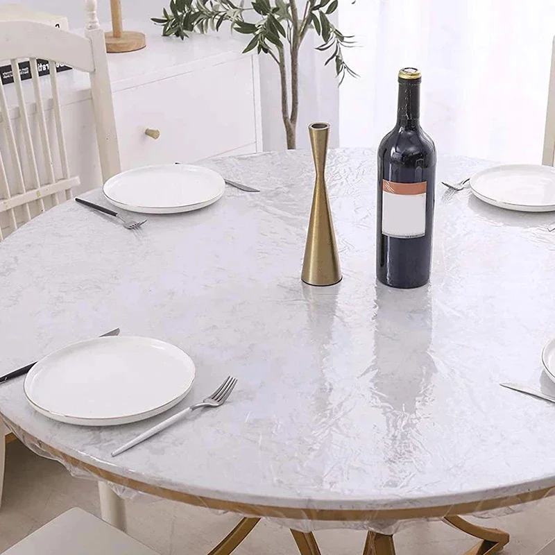 Heavy Duty Clear Round Tablecloth with Elastic Edge Waterproof Oilproof Pvc Table Cover for Home Party Wedding Use
Heavy Duty Clear Round Tablecloth with Elastic Edge Waterproof Oilproof Pvc Table Cover for Home Party Wedding Use