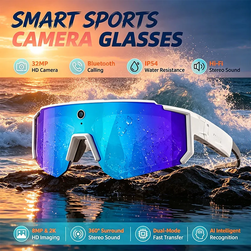 New AI Smart Shooting&recording Glasses with UV PROTECTION HD Video 8MP Camera HD Anti-shake BT 5.3 Windproof Goggles Men Women
New AI Smart Shooting&recording Glasses with UV PROTECTION HD Video 8MP Camera HD Anti-shake BT 5.3 Windproof Goggles Men Women