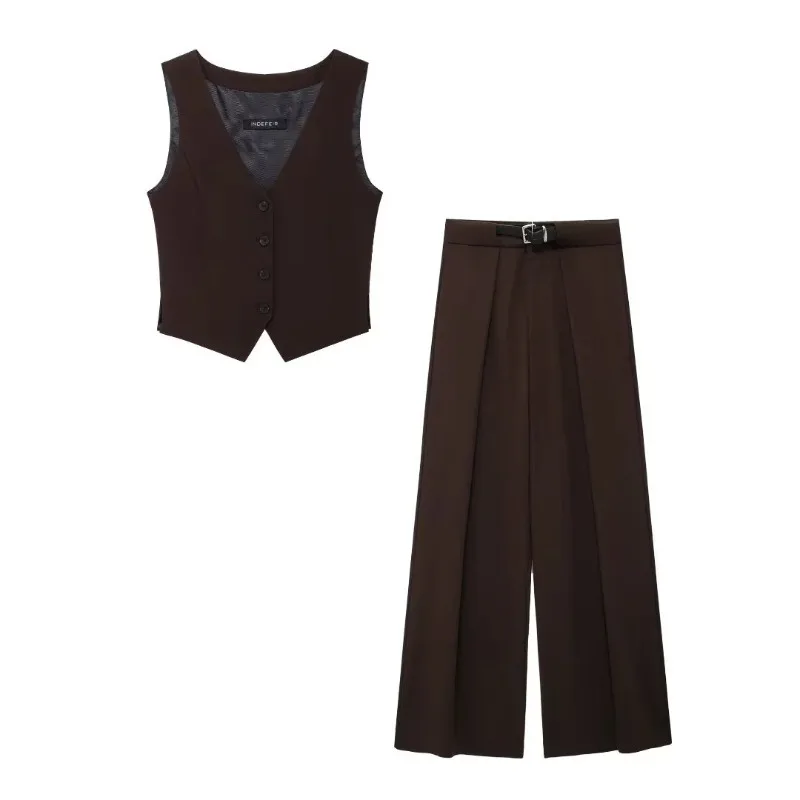 European and American women's clothing INS simple temperament commuting versatile sleeveless suit vest top+pants set
European and American women's clothing INS simple temperament commuting versatile sleeveless suit vest top+pants set