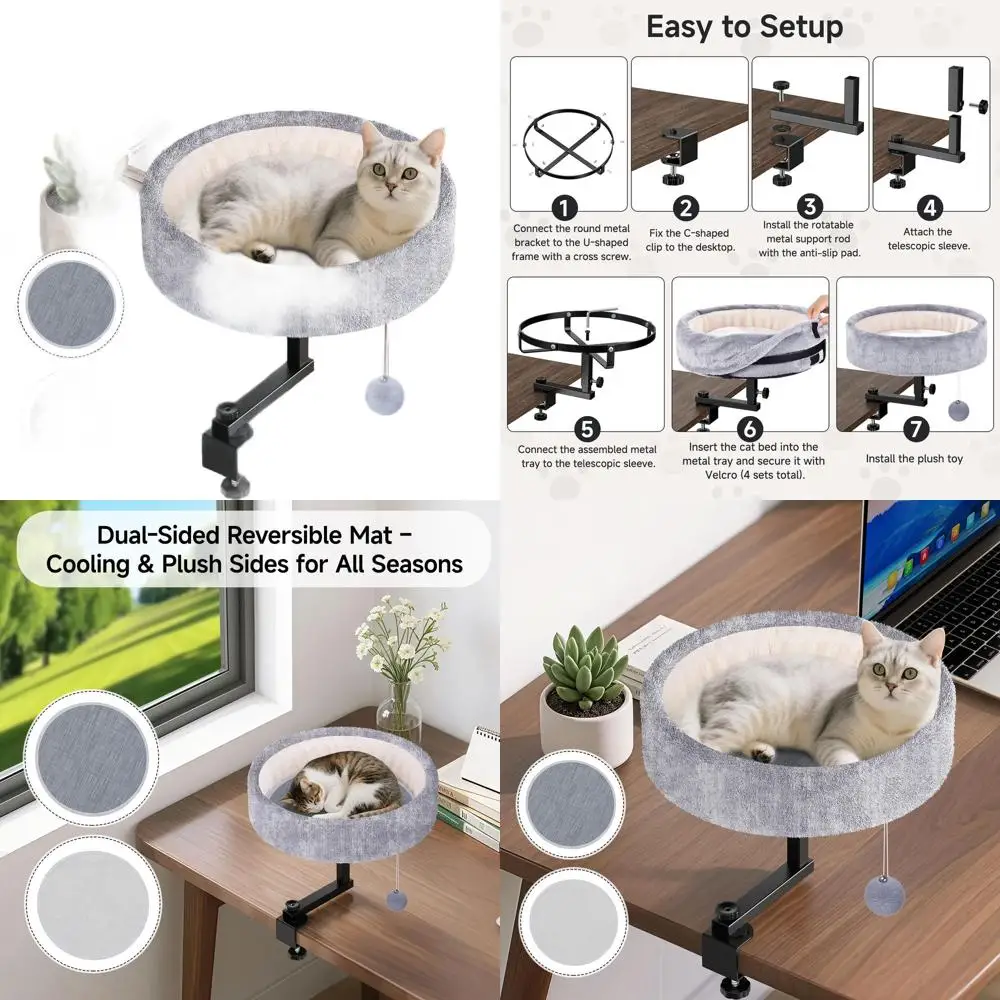 360 ° Вращающаяся регулируемая лежанка для кошек на стол, выдерживает до 20 кг, из плюшевого искусственного меха, с двусторонним ковриком, современная мебель для домашних животных для офиса и игровых зон
360 ° Вращающаяся регулируемая лежанка для кошек на стол, выдерживает до 20 кг, из плюшевого искусственного меха, с двусторонним ковриком, современная мебель для домашних животных для офиса и игровых зон