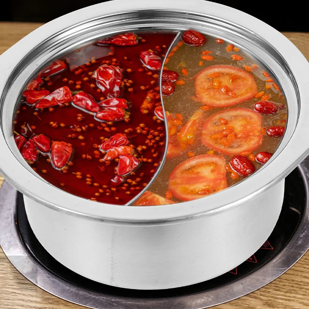 1 Set Stainless Steel Deep Soup With Divider Dual Flavor Hot Pot For Spicy Cooking Kitchen Helper Sauce Pan Cooking
1 Set Stainless Steel Deep Soup With Divider Dual Flavor Hot Pot For Spicy Cooking Kitchen Helper Sauce Pan Cooking