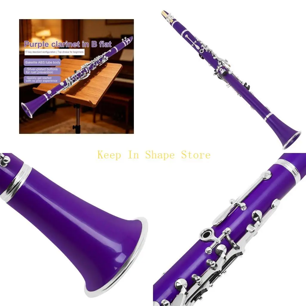 U1JC 17 Keys Student Level Plastic Clarinet Instruments with Case, Cleaning Cloth
U1JC 17 Keys Student Level Plastic Clarinet Instruments with Case, Cleaning Cloth
