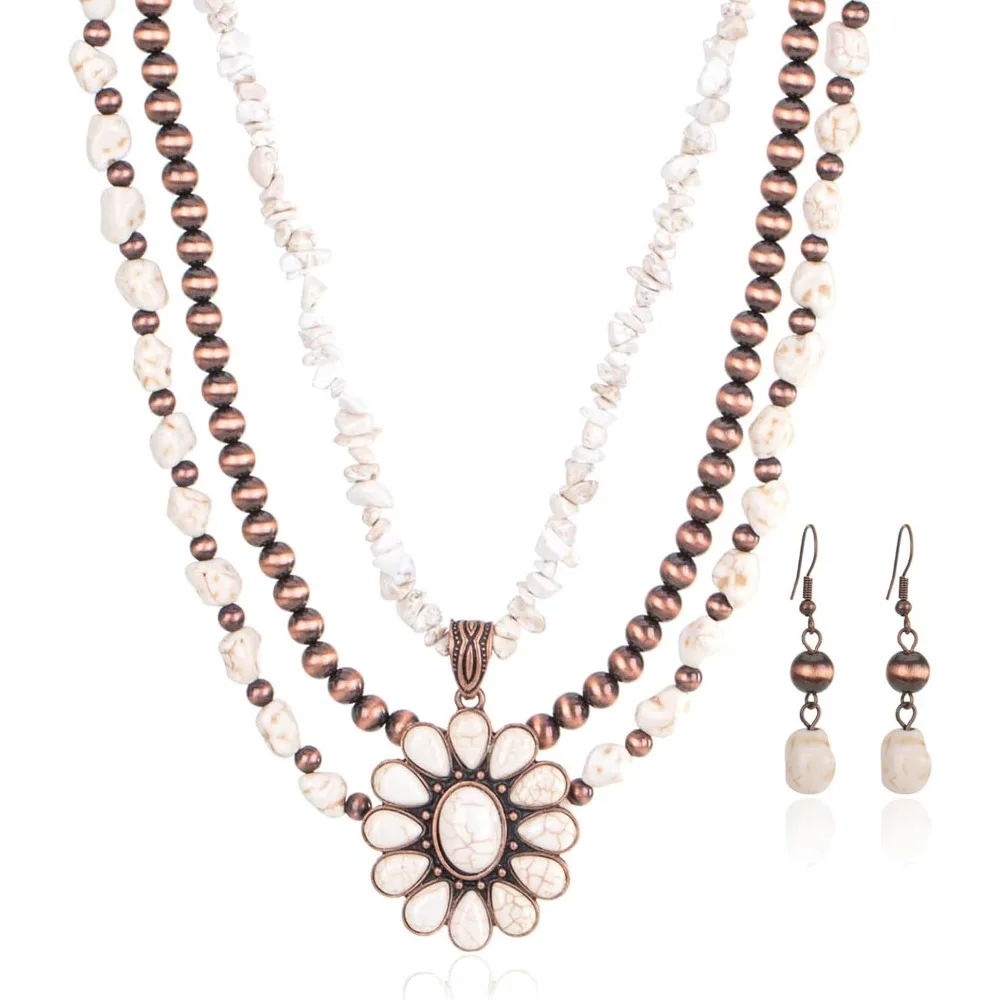 Rustic Cowgirl Jewelry Set Vintage Western Necklace and Earrings for Women
Rustic Cowgirl Jewelry Set Vintage Western Necklace and Earrings for Women